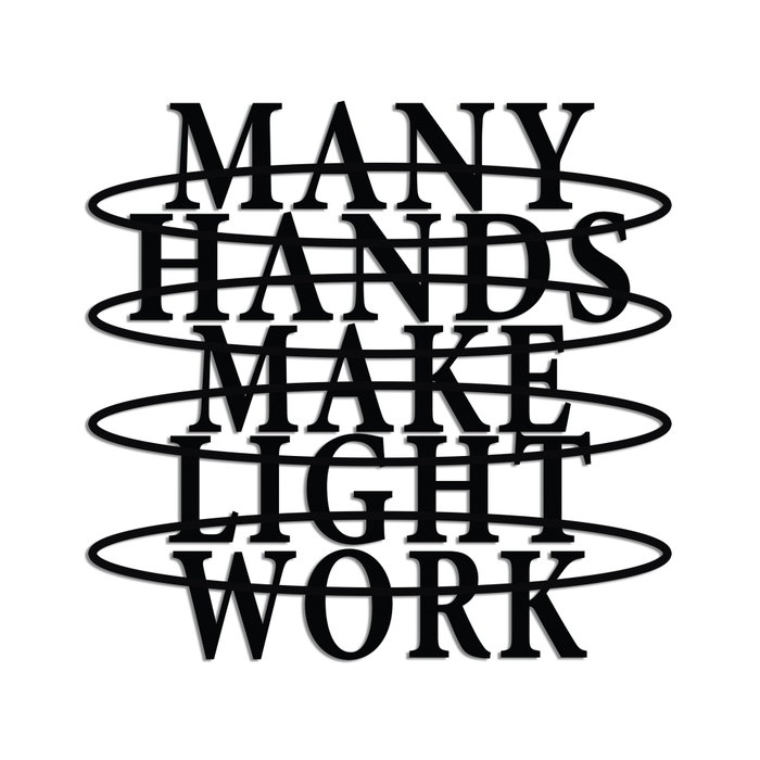 Wallity Hands Work Escultura de Pared de Metal Negra Wallity Hands Work Escultura de Pared de Metal Negra